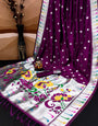 Purple Banarasi Silk Paithani Weaving Sarees
